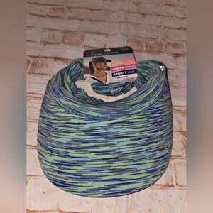 Scunci Everyday & Active Super Stretch Comfy Sporty Visor Headwrap - Blue Green